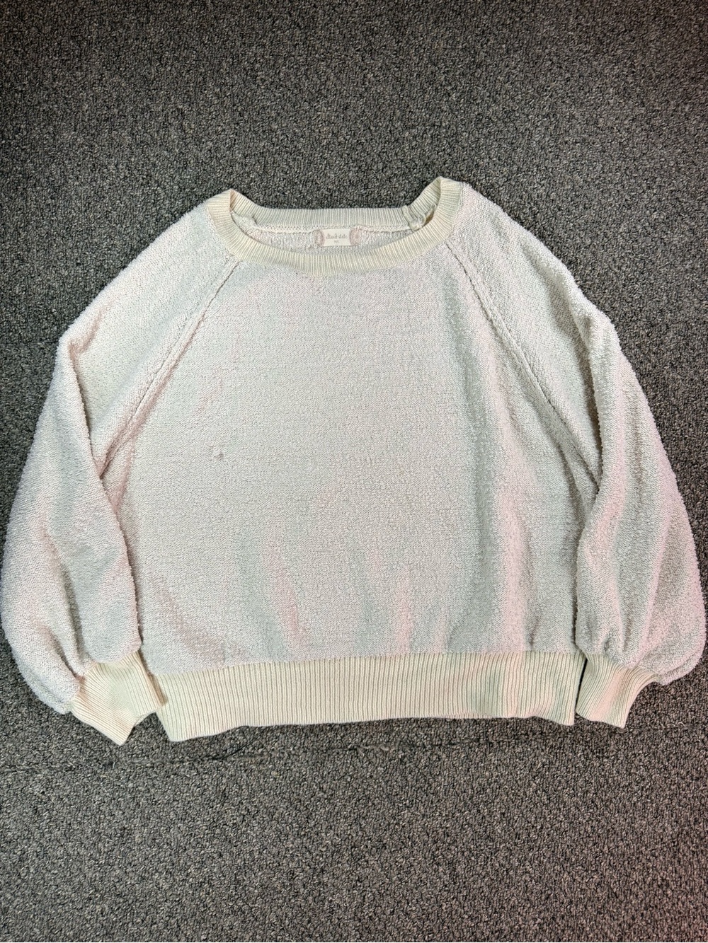 Altar'd State Cream Textured Scoop Neck Sweater